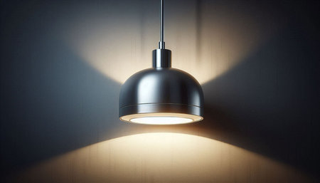 Ceiling lamp hanging on the wall. 3D Rendering