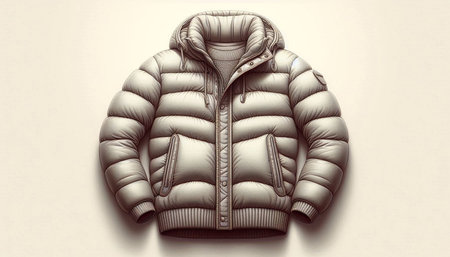Men's winter jacket on a white background. 3D illustration.