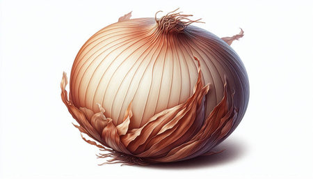 onion on a white background. 3d rendering, 3d illustration.の写真素材
