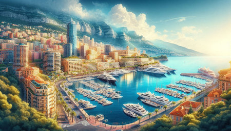 Aerial panoramic view of Monaco.