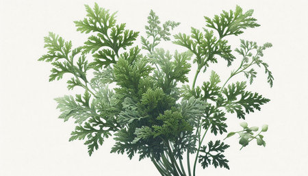 Bouquet of fresh green parsley leaves isolated on white background