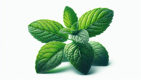 Fresh mint leaves isolated on white background. Mint leaves isolated on white background