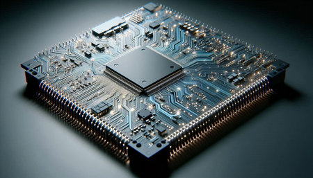 Circuit board close-up. Electronic computer hardware technology. Motherboard digital chip. Tech...