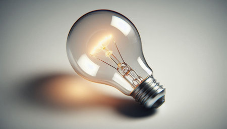 Light bulb on white background. Idea concept. 3D Rendering