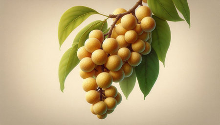 Longan fruit on the tree with vintage color tone for background.の写真素材