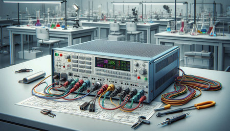 Electrical equipment in the laboratory. 3d rendering. Computer digital drawing.