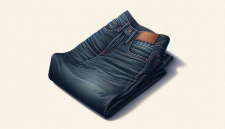 Leather jeans isolated on a white background. 3d render.