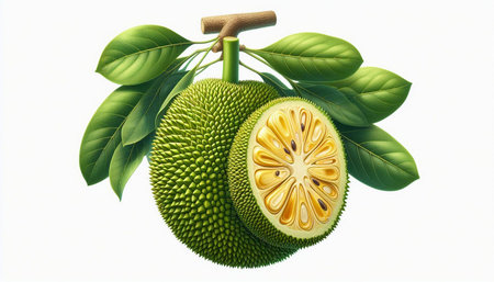 Jackfruit on a white background. Vector illustration. Eps 10.