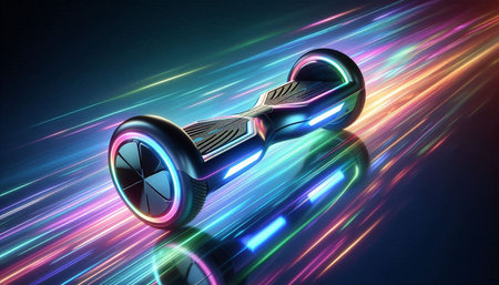 Close up of a Dual Wheel Self Balancing Electric Skateboard