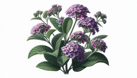 Hydrangea flowers isolated on white background. Watercolor illustration.