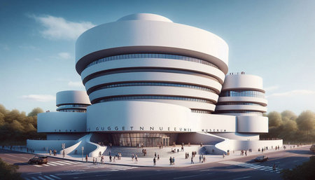 3D rendering of a modern european building in the city