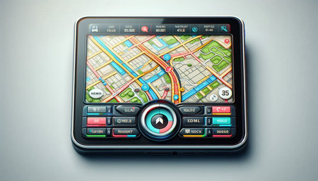 GPS navigator on a smart phone. 3d illustration.