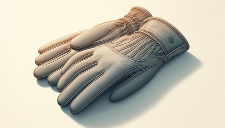 Leather work gloves on a white background. 3d illustration.