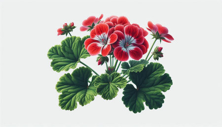 Geranium flowers isolated on white background. Geranium Pelargonium.