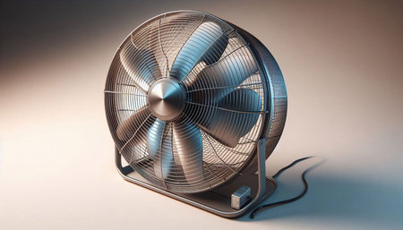 3d rendering of a fan on a white background with a shadow