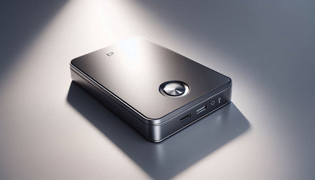 External Hard Disk Drive on a white background. 3d Rendering