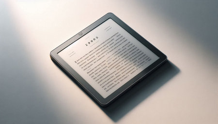 Tablet pc with ebook reader on white background. Close up.
