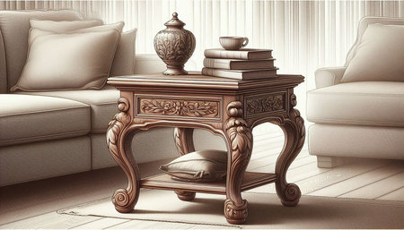 Interior of the living room. 3D illustration. Vintage style.