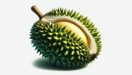 Durian fruit isolated on a white background. 3d illustration.