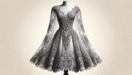 Wedding dress on a mannequin in a photo studio