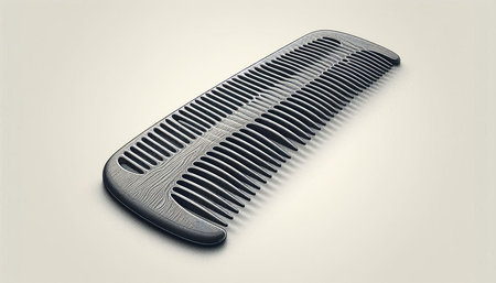 Black comb isolated on white background. 3D illustration. 3D rendering.