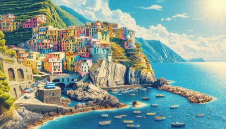 Colorful village of Manarola in Cinque Terre, Italy