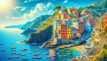 Riomaggiore village in Cinque Terre, Italy