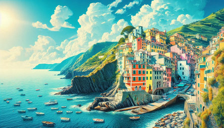 Riomaggiore village in Cinque Terre, Italy