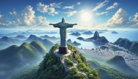Christ the Redeemer statue in Rio de Janeiro, Brazil.