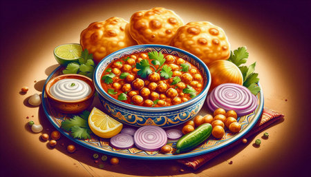 Nariyali - Indian dish consisting of chickpeas and vegetables
