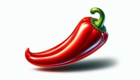 Red hot chili pepper isolated on white background. 3d illustration.