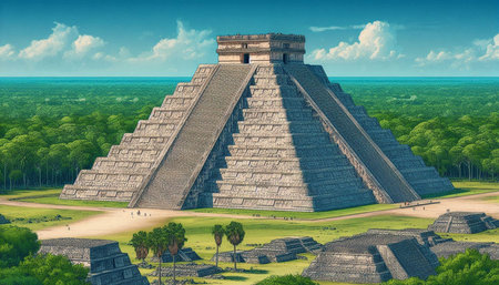 Ancient Mayan pyramid of Kukulkan in Chichen Itza, Yucatan, Mexico