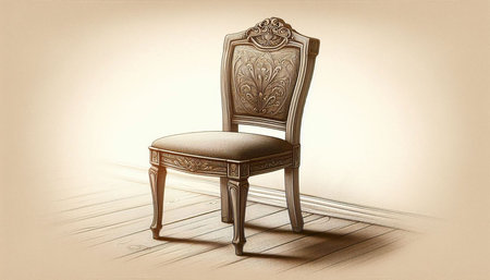 Luxury antique chair in vintage style. 3D illustration.の写真素材