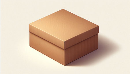Brown cardboard box on a white background. 3d render illustration.