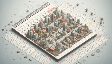 3d illustration of the city in the form of a notebook.