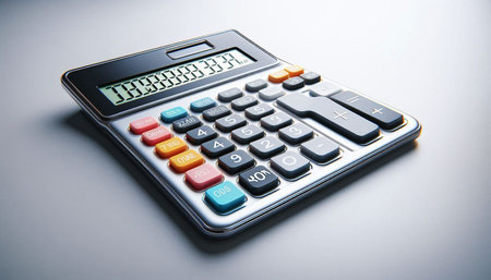 calculator on the white background, business and finance concept.