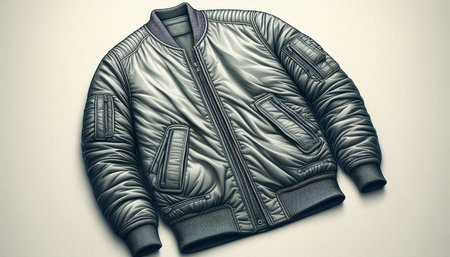 Men's leather jacket on a white background. Close-up.
