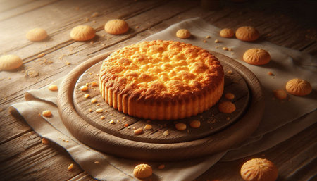 Homemade pie with nuts on a wooden background. Toned.