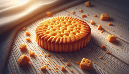 Cracker on a wooden background.