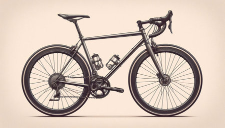 Retro bicycle isolated on a white background. 3D illustration.