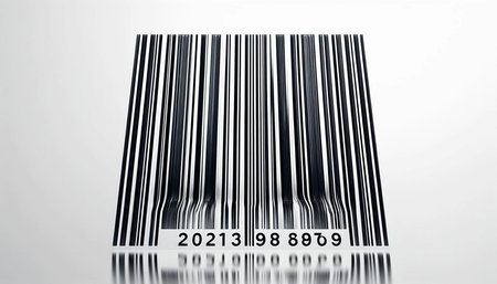 Barcode on a white background. 3d rendering. Computer digital drawing.