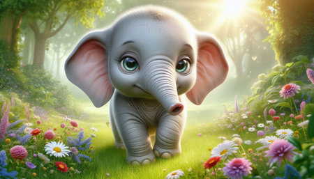 Toddler boy walking in the street with a flock of pigeonsの写真素材