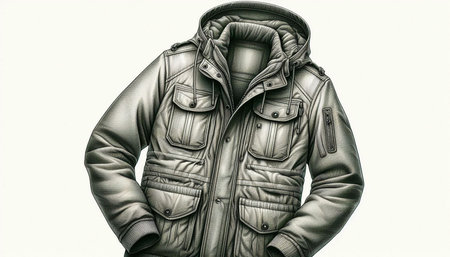 Men's winter jacket isolated on white background. 3d illustration.