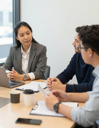 Business people shaking hands, finishing up a meeting. Business concept.