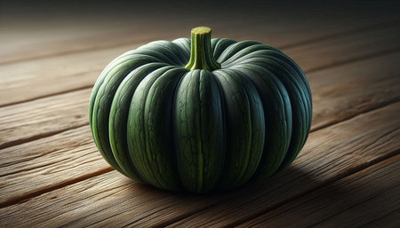 Pumpkin on a wooden background, 3d rendering. Computer digital drawing.の写真素材