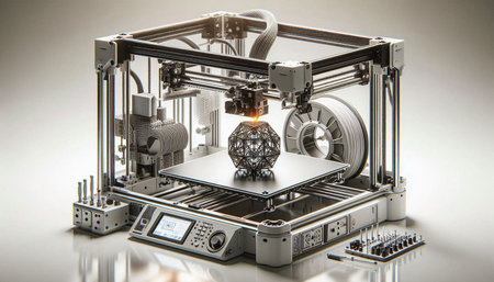 3D printer printing a model of the human body. 3D illustration.