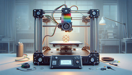3d rendering of 3d printer printing a 3D image.の写真素材