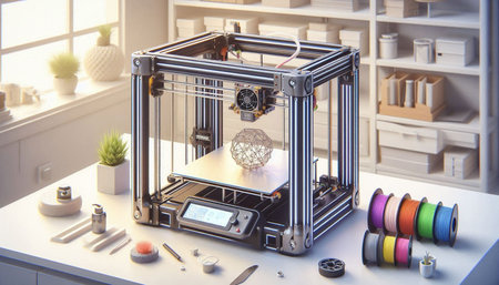 3d printer printing 3d model. 3d render. 3d illustration