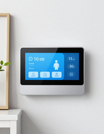 Tablet with social network on the wall. 3d rendering.