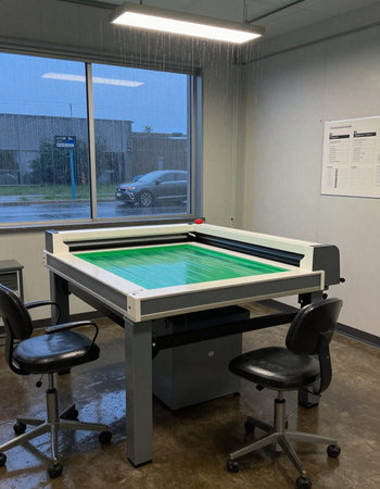 Interior of an office room with a table and chairs